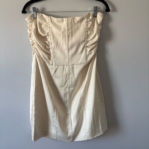 Peppermayo Cream Satin Strapless Dress Size US 6 Bridal NWT